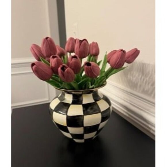 New 20pcs Mauve Artificial Tulip Silk Fake Fall Flowers 13.5" for Mother's Day - Picture 1 of 2